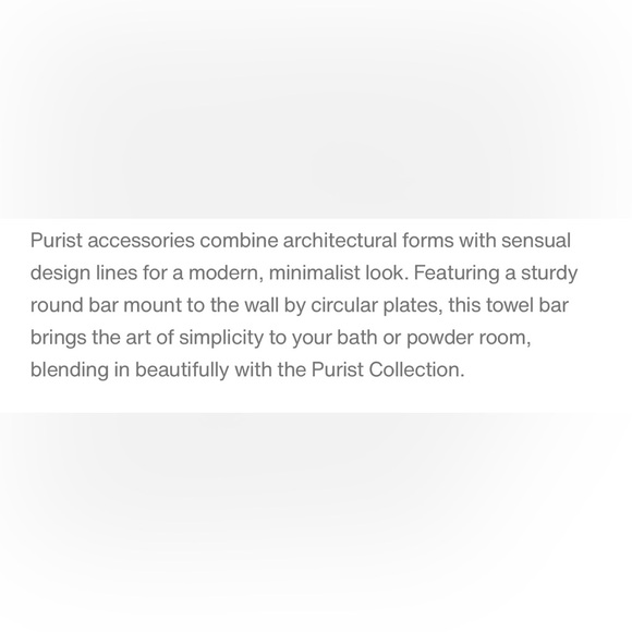 NWT NEW NIB KOHLER 24" Purist Style K-14436 Towel Bar Vibrant Polished Nickel - Picture 4 of 8